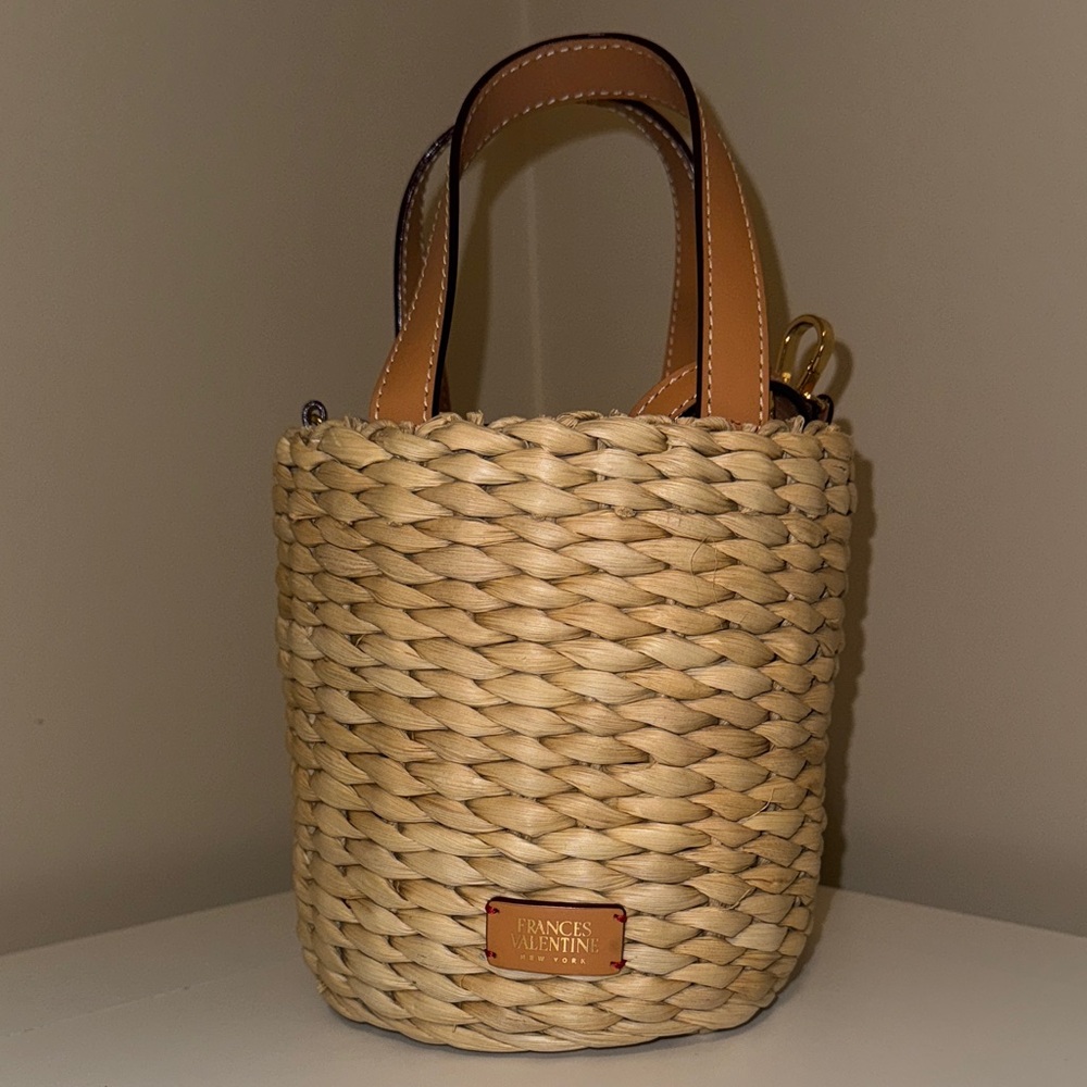 Frances Valentine Tan Woven Mini Bag